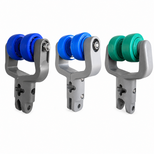 T track complete trolley set for European OEMS used in poultry processing overhead conveyor