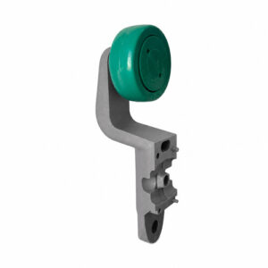 T track trolley half meyn green wheel clicked mounted for poultry processing line