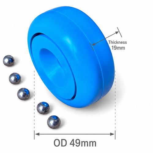 Tube track Plastic ball bearing wheel for poultry processing overhead conveyor Dimension